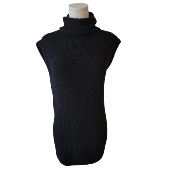 Abercrombie & Fitch Black Sleeveless Sweater Mini Dress Size XS Petite - Picture 2 of 6